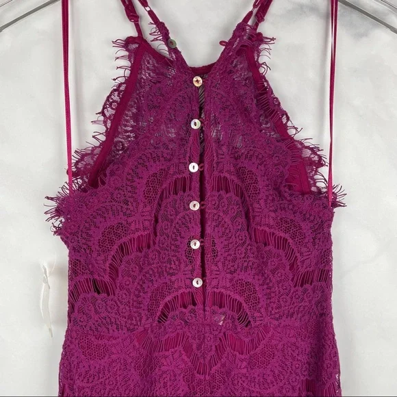Free People Burgundy Lace Mini Dress - Picture 7 of 11
